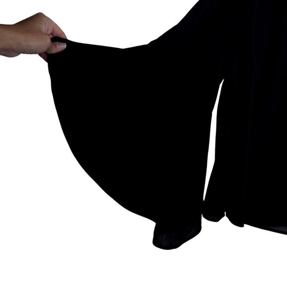 Eloquii Womens 18 Black Flowy Blouse Lace Up Bell Sleeves Boho Chic Gothic Glam - Picture 6 of 16